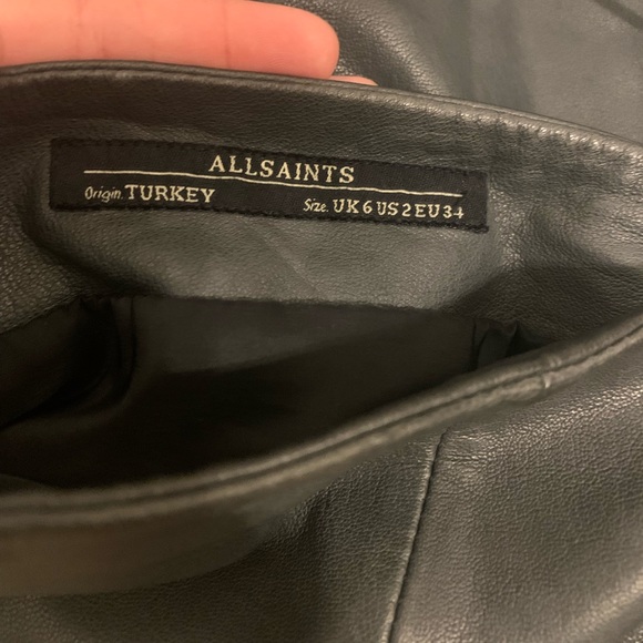 AllSaints lambskin mini skirt - Picture 3 of 5